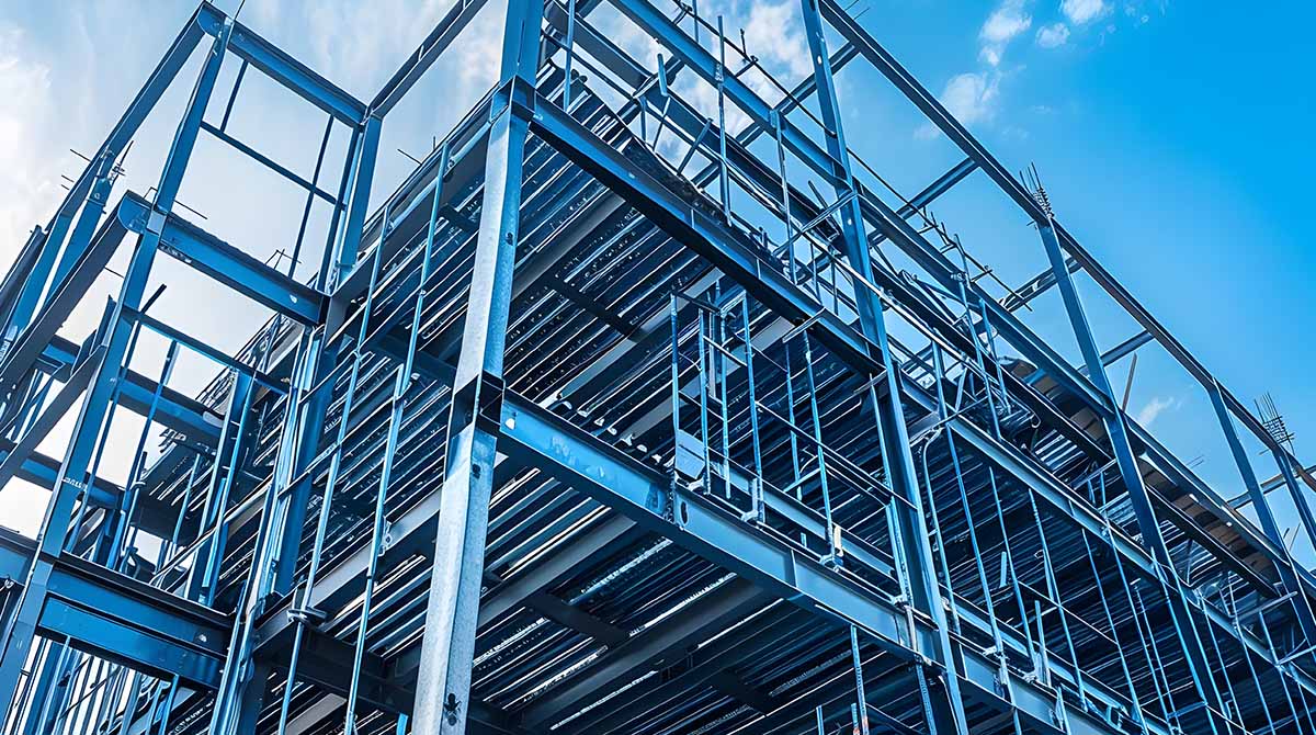 Modern industrial steel structure manufacturing plant and production facility in Turkey.